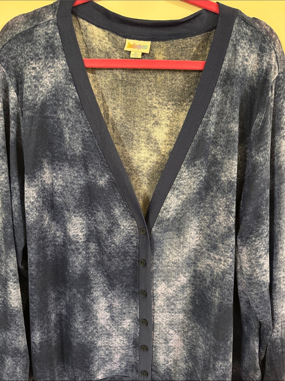 LuLaRoe, Cheryl Cardigan, XL, Navy Tie-Dye Cardigan